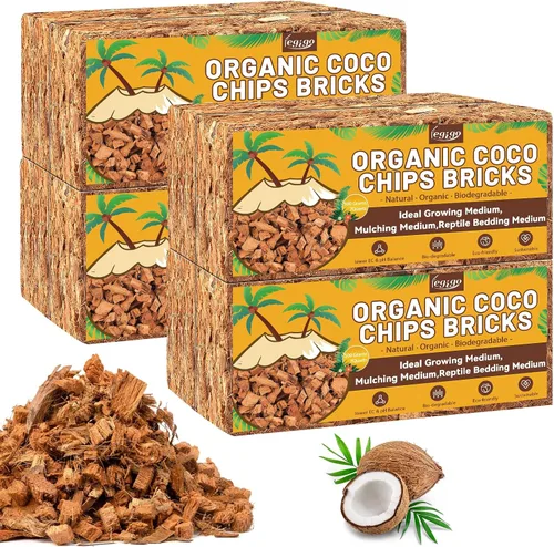 Vista 12 de Legigo Chips de fibra de coco de 1.1 libras para plantas - Ladrillo de chips de coco 100% orgánico, mezcla para macetas con bajo equilibrio EC y PH