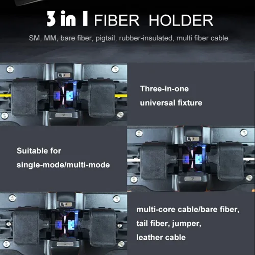 Vista 6 de SM&MM Empalmadora de Fusión de Fibra Óptica Inteligente Automática Máquina de Empalme por Soldadura con OPM y VFL y Kit de Cortadora de Fibra