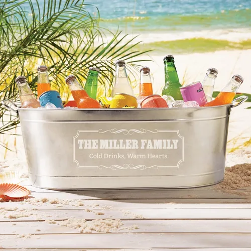 Vista 6 de Let's Make Memories Crea tu propia bañera de bebidas personalizada con soporte, tina de bebidas personalizada, esencial de entretenimiento único