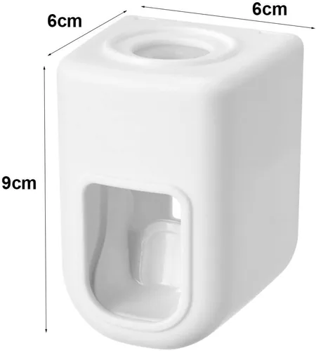 Vista 2 de Dispensador automático de pasta de dientes para montaje en pared, a prueba de agua, exprimidor de pasta de dientes perezosa, soporte para cepillos