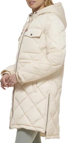 Vista 3 de Levi's Parka larga acolchada con forro de sherpa suave para mujer (talla estándar y grande)