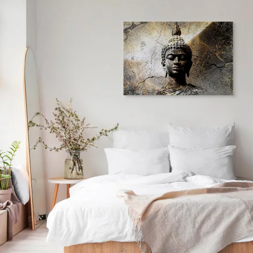 Vista 3 de artgeist Lienzo decorativo para pared, Buda de 24 x 16 pulgadas, 1 unidad, decoración del hogar, cuadro estirado, pintura fotográfica, imagen