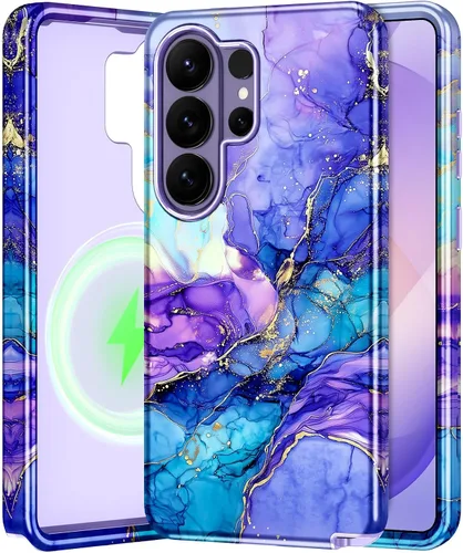 Vista 10 de Btscase para Samsung Galaxy S25, [Probado contra caídas de grado militar] Funda protectora de diseño de patrón de mármol, resistente, delgada