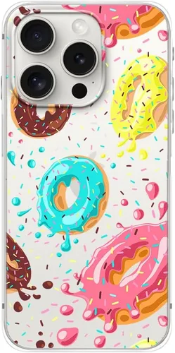 Vista 9 de Blingy's Funda para iPhone 15 Pro, bonito patrón de Navidad con diseño de copos de nieve de invierno, funda protectora transparente de TPU suave