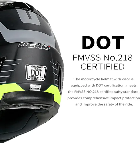 Vista 3 de Casco de motociclista de cara completa con visera interior de fibra de vidrio, casco ligero para bicicleta de calle y carreras para adultos, hombres