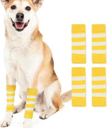 Vista 9 de ROZKITCH Protector de codo para perro, 2 patas delanteras y 2 patas traseras para rodilla, envoltura para codo de mascota, protector para calentar