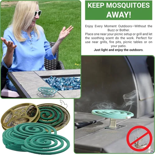 Vista 13 de W4W Bobinas repelentes de mosquitos, uso en exteriores alcanza hasta 10 pies, cada quema durante 5-7 horas