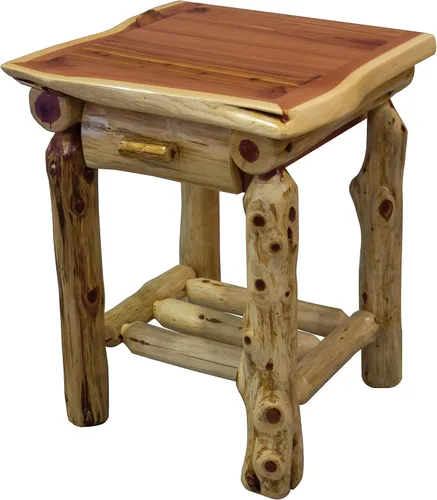 Vista 3 de Furniture Barn USA Adirondack Collection - Mesita de noche con 1 cajón Colección Adirondack