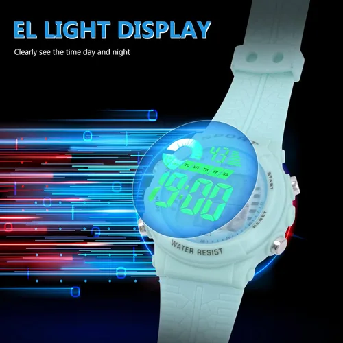 Vista 3 de Sosoport Reloj deportivo digital para hombre, pantalla LED, impermeable, casual, con alarma, simple