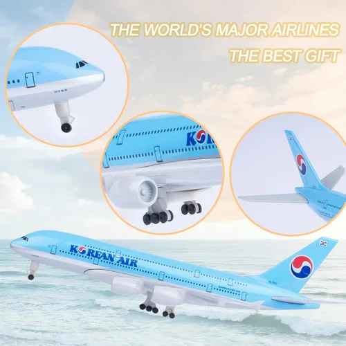 Vista 4 de 1:300 Escala coreana A380 modelo de avión fundido a troquel para adultos, hombres