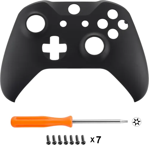 Vista 3 de eXtremeRate Black Soft Touch Front Housing Shell Case for Xbox One SX Controller, Comfortable Replacement Kit Faceplate Cover for Xbox One Wireless