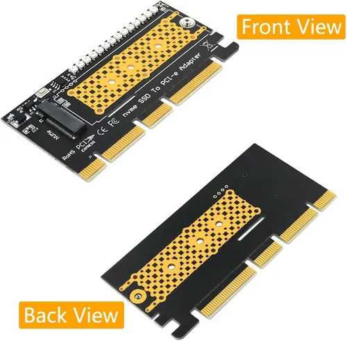 Vista 5 de HLT M.2 nvme SSD a PCI-E 4X/8X/16X adaptador con 3528 flash colorido LED
