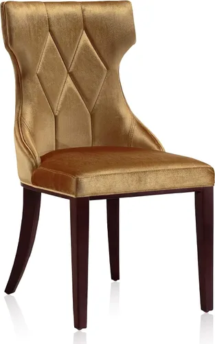 Vista 5 de Manhattan Comfort Reine MDining - Juego de 2, asientos tapizados con costuras de diamante, marco de madera de haya maciza, base de 4 patas, altura