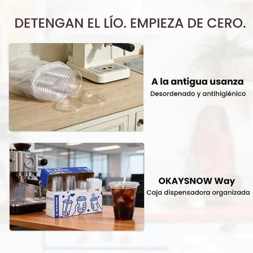 Vista 4 de Paquete de 50 vasos de plástico de 20 onzas con tapas y popotes.