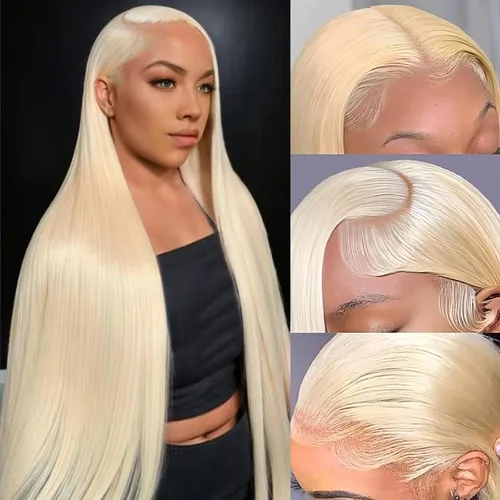 Vista 31 de Peluca de cabello humano con encaje frontal 613 de 20 pulgadas, 200 de densidad, cabello humano rubio de 13 x 6 pulgadas, pelucas de encaje frontal