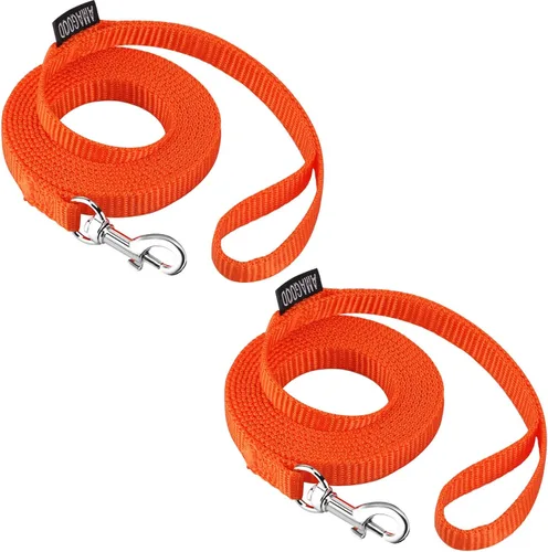 Vista 71 de AMAGOOD 6 pies de correas para cachorros/perros, correa de estilo tradicional resistente con gancho de cuello fácil de usar, correa para perros Negro