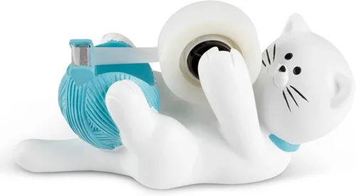 Vista 3 de Chapman & Grand Dispensador de cinta Kitty Cat (blanco/turquesa), patentado