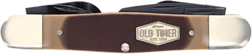 Vista 2 de Old Timer 24OT Splinter Carvin' - Cuchillo tradicional plegable para tallar de 6 pulgadas con hoja de detalle de 1.5 pulgadas, mango aserrado