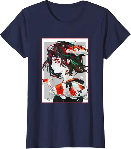 Vista 40 de Camiseta de anime anime japonés estético Otaku Negro