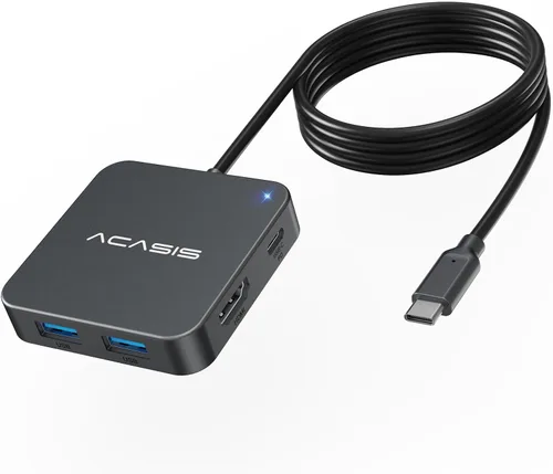 Vista 8 de ACASIS - Adaptador multipuerto USB C de 4 pies de largo 10 Gbps, HDMI 4K 60 Hz Negro