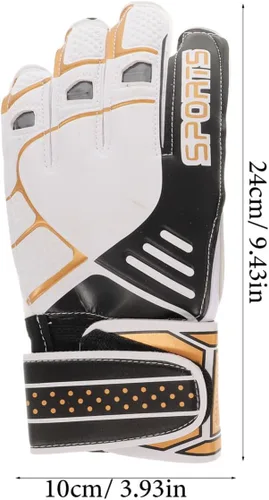 Vista 2 de Guantes de portero de fútbol con protección de látex para dedos de palma y malla transpirable para entrenamiento y partidos guantes de fútbol negros