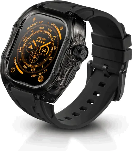 Vista 13 de Funda resistente con correa para Apple Watch, funda translúcida resistente con correa deportiva militar para hombre, grado táctico, a prueba