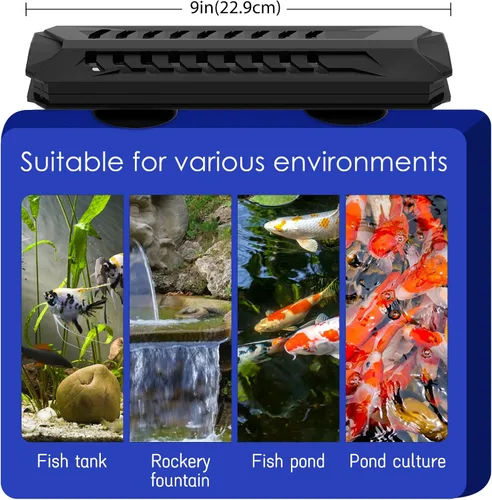 Vista 5 de Luz limpia para acuario, luz sumergible de 15 W, 18 W y 22 W, con temporizador, doble tubo para acuario, agua limpia, verde, transparente
