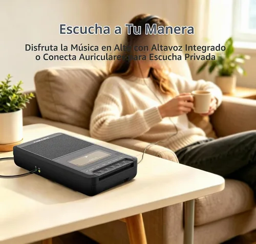 Vista 4 de TOMASHI Reproductor de cinta de cassette,Grabadora de casete portátil