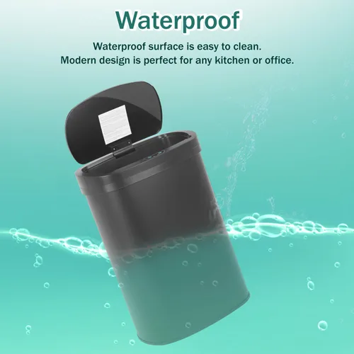 Vista 3 de PayLessHere Basurero automático de cocina con tapa, 50 litros, 13 galones, sin tacto, de acero inoxidable cepillado, de alta capacidad, para baño