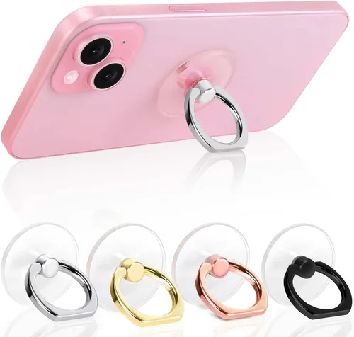 Vista 9 de Jsoerpay Soporte de anillo para teléfono celular, soporte de anillo transparente con rotación de 360°, soporte transparente para teléfono celular
