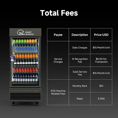 Vista 8 de Máquina expendedora inteligente de gran capacidad, máquina expendedora de bebidas de autoservicio sin efectivo para oficina, hotel, campus