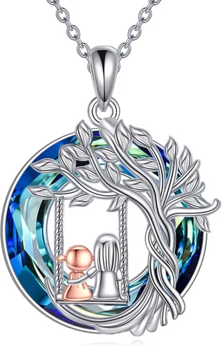 Vista 14 de CRMAD Regalos para hermanas de hermano para hermana, collar de plata de ley, joyería para regalos de cumpleaños y Navidad