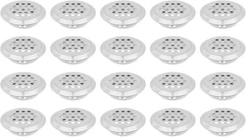 Vista 16 de Semetall Air Vents - Paquete de 20 rejillas de ventilación circulares de acero inoxidable de 0.748 in (0.75 pulgadas) para cocina, baño, gabinete