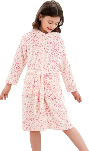 Vista 6 de Doctor Unicorn Suave bata de baño con capucha arcoíris para niñas