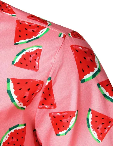 Vista 5 de Jogal - Camisa hawaiana, de manga corta, con botones, de algodón, para hombre