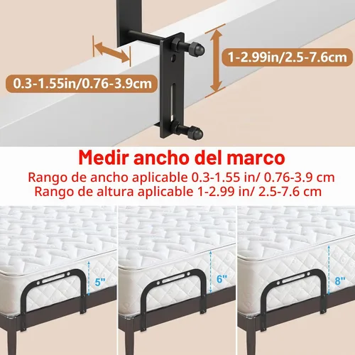 Vista 2 de YUOROS - Tapón deslizante para colchón, agarre de colchón antideslizante para marco de cama de metal, barra de retención para evitar que