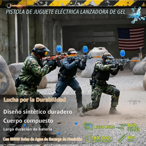 Vista 2 de Lanzadores eléctricos de bolas de gel, lanzadores automáticos de bolas de salpicaduras de alta velocidad con más de 80000 y gafas, juguetes