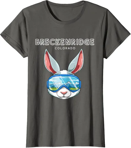 Vista 8 de Breckenridge Colorado USA - Camiseta de esquí y snowboard de conejo, Negro, S