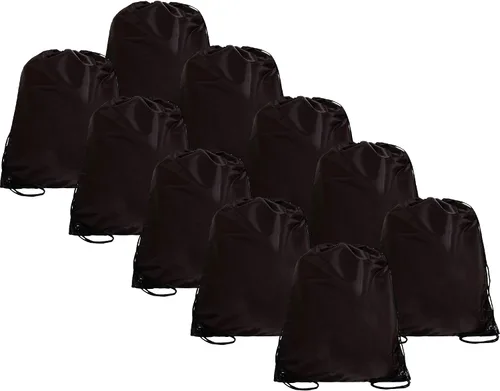 Vista 19 de Threadart Mochilas con cordón – Paquete de 10 Saco deportivo de cuerda Gimnasio, almacenamiento y viajes Grande 15 x 18.5 pulgadas, Agua