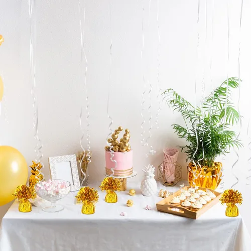 Vista 5 de Juego de 36 pesas metálicas para globos, resistentes y sólidas, para globos, centro de mesa, decoración de bricolaje para fiestas de cumpleaños