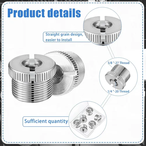 Vista 3 de 6 adaptadores de soporte de micrófono de 5/8 pulgadas macho a 1/4 pulgadas hembra adaptador de rosca de micrófono para trípode, soportes