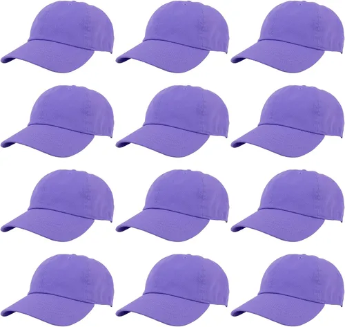 Vista 102 de Gelante Gorras de béisbol 100% algodón liso en blanco tamaño ajustable al por mayor a granel de 12