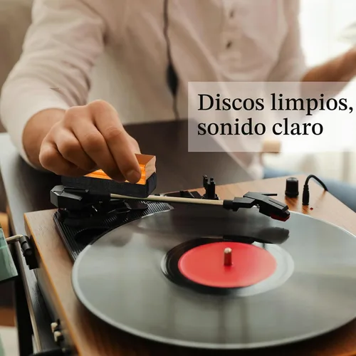 Vista 5 de Ziliny Kit de limpieza de discos de vinilo de 6 piezas, incluye cepillo de microfibra de nailon, líquido limpiador y caja de almacenamiento, kit