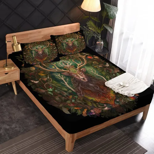 Vista 14 de Juego de sábanas de tamaño King, sábanas de conejo, sábanas de microfibra y fundas de almohada de 4 piezas, juego de sábanas con estampado colorido