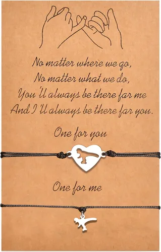 Vista 12 de BOCHOI Pinky Promise Pulseras a Juego a Distancia para Parejas Mejor Amigo BFF Pulsera de Amistad Madre Hijo Hija Niño Niña Él Ella Novia Novio
