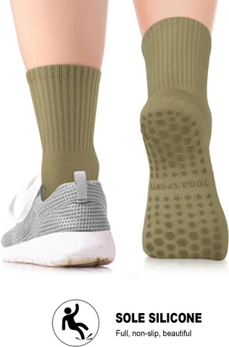 Vista 3 de 6 pares de calcetines de pilates antideslizantes para mujer, calcetines atléticos de yoga para barre ballet, descalzo, entrenamiento, hospital