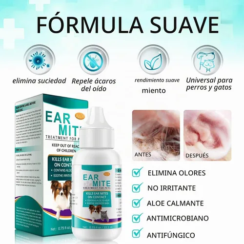 Vista 4 de Tratamiento de ácaros para gatos y perros, fórmula natural de aloe vera