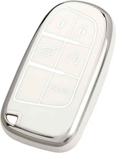 Vista 10 de OFFCURVE para Jeep Dodge Funda para Llavero, Funda de Protección de TPU Blanda Compatible con Jeep Grand Cherokee Renegade Chrysler 200 300 Dodge