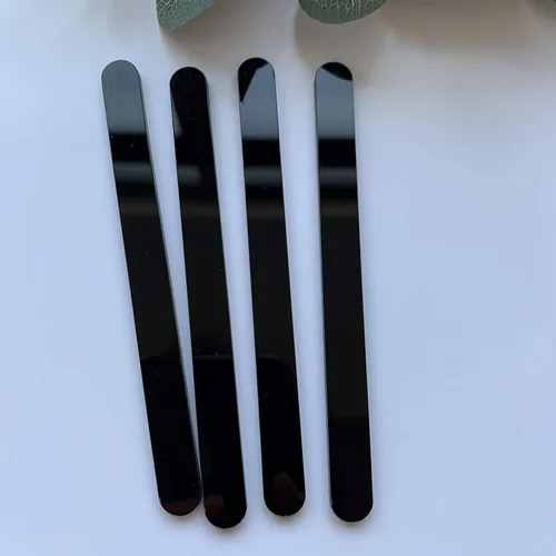 Vista 2 de 20 palitos acrílicos para helado de helado y manzana, color negro