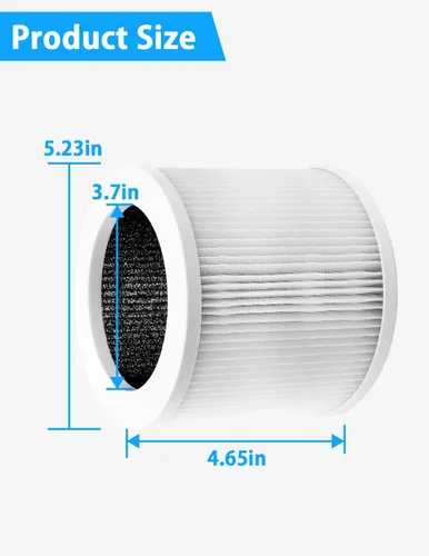 Vista 2 de BBT BAMBOOST Filtro de repuesto A1 compatible con VEWIOR A1, AME=EU AP01W, KOIOS HQKJ-50 purificadores de aire, 3 en 1 True HEPA y filtro de carbón